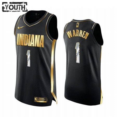 Maglia NBA Indiana Pacers T.J. Warren 1 2020-21 Nero Golden Edition Swingman - Bambino